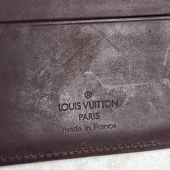 Louis Vuitton Epi Porte Monnaie Elastic Trifold Wallet Brown Leather Card Holder - Picture 12 of 14